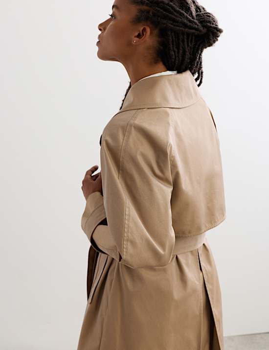 Cotton Rich Barrel Sleeve Trench Coat