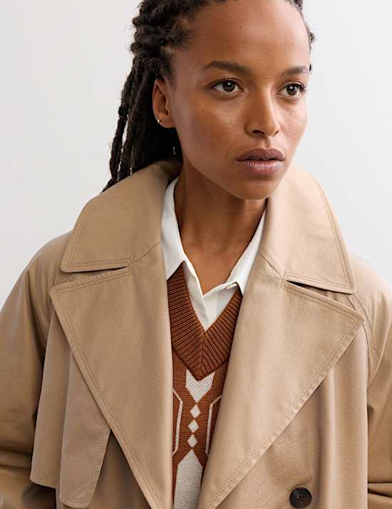 Cotton Rich Barrel Sleeve Trench Coat