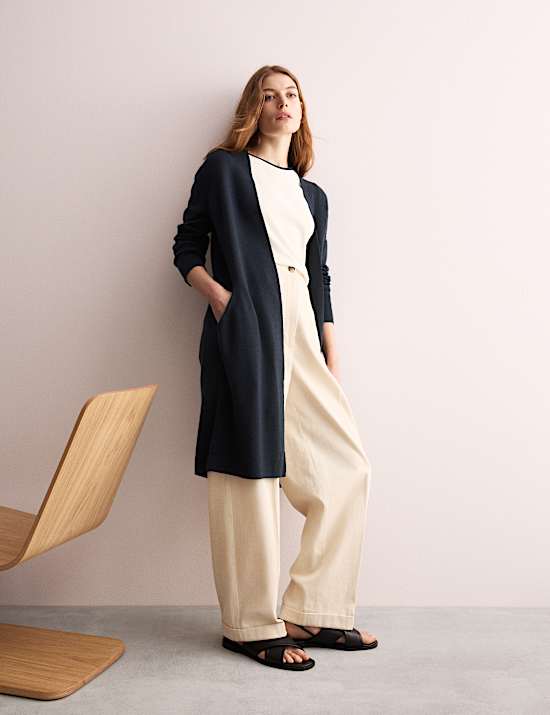 Lang vest van zuivere merinowol