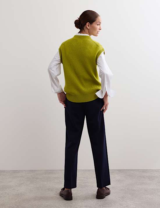 Pure Merino Wool V-Neck Knitted Vest