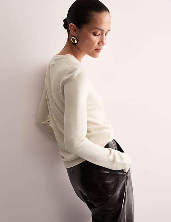 Top de punto de lana con cashmere