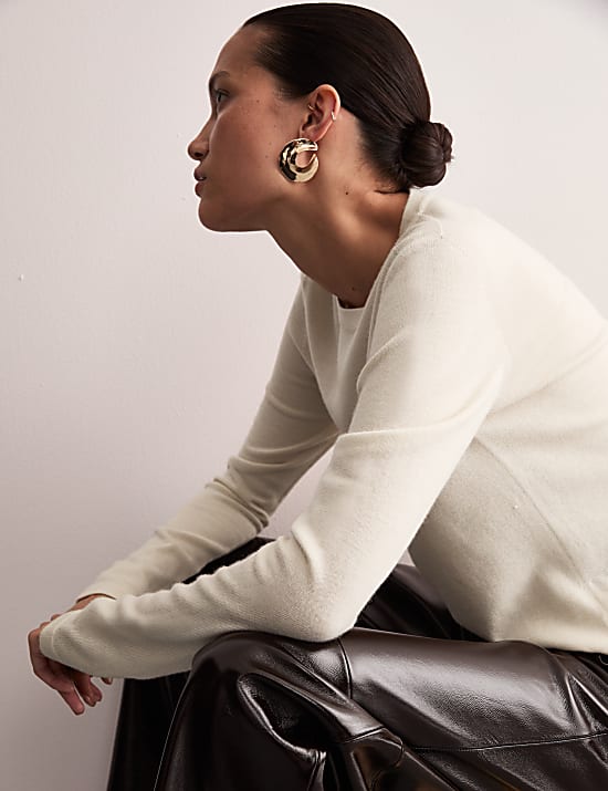 Top de punto de lana con cashmere