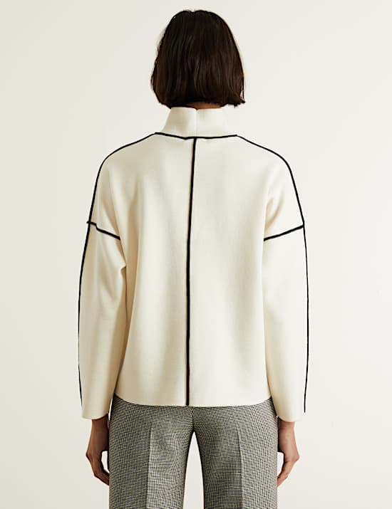 Merino Wool Rich Funnel Neck Jumper