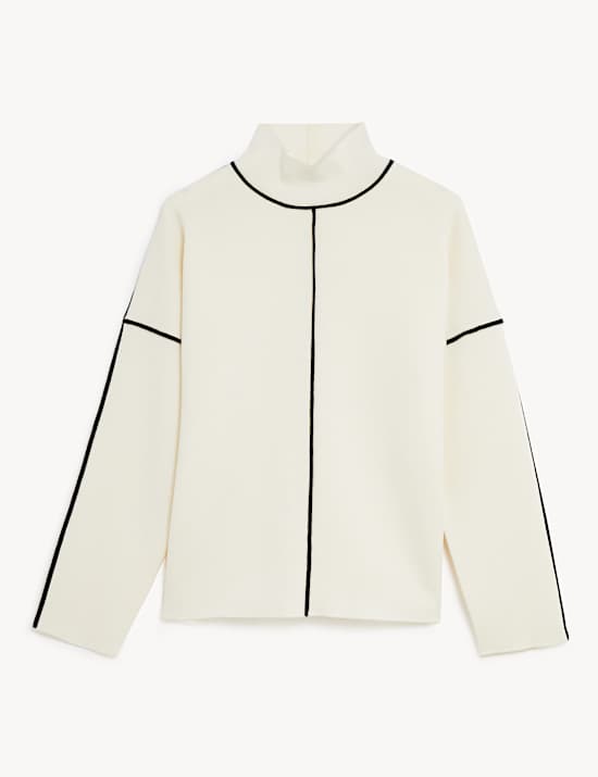 Merino Wool Rich Funnel Neck Jumper