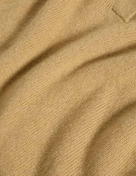 Trui van mohairmix met kraag en V-hals