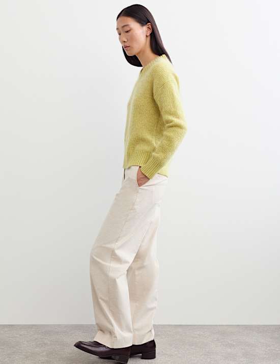 Mohair and Wool Blend V-Neck Textured Jumper