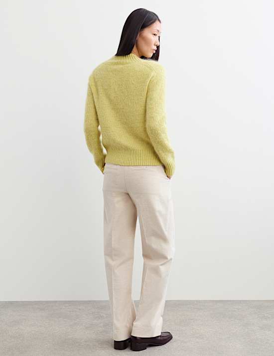Mohair and Wool Blend V-Neck Textured Jumper
