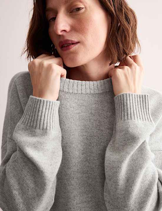 Pull coupe décontractée 100 % cachemire à col rond