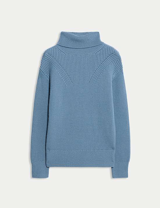 Jersey de cuello vuelto 100 % lana merina