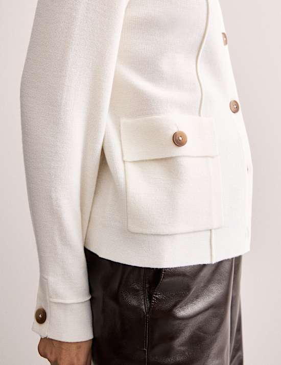 Pure Merino Wool Knitted Jacket