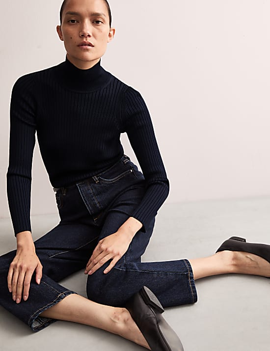 Ribbed Roll Neck Jumper