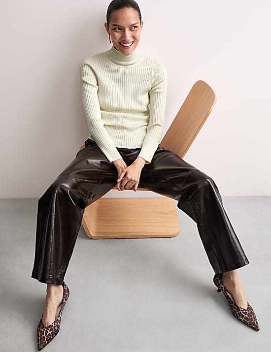 Ribbed Roll Neck Jumper