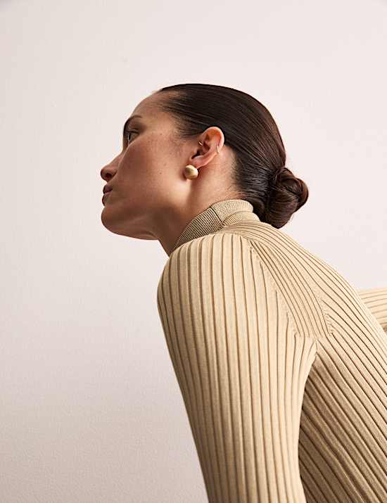 Ribbed Roll Neck Jumper