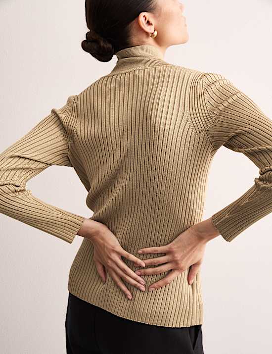 Ribbed Roll Neck Jumper