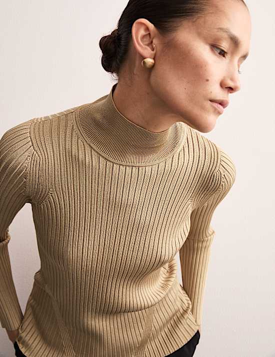 Ribbed Roll Neck Jumper