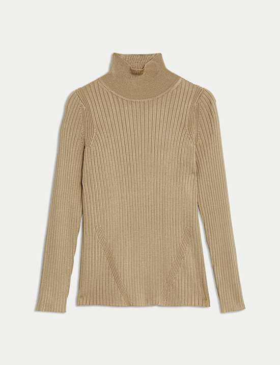 Ribbed Roll Neck Jumper