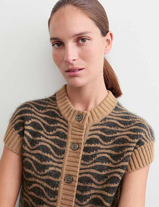 Wool Rich Knitted Vest with Alpaca