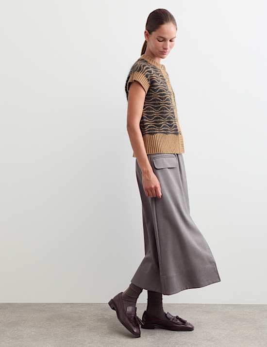 Wool Rich Knitted Vest with Alpaca