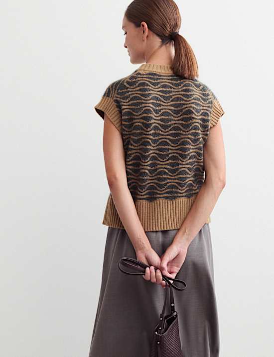 Wool Rich Knitted Vest with Alpaca
