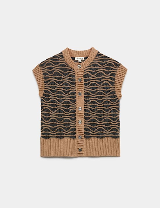 Wool Rich Knitted Vest with Alpaca