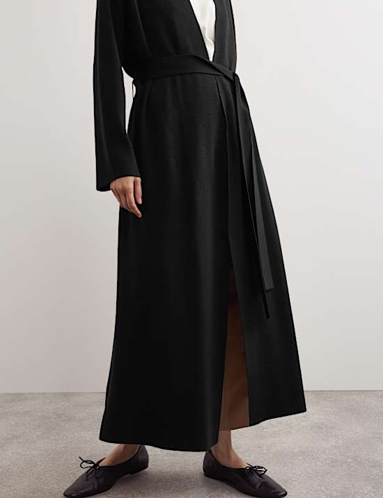 Cárdigan largo 100% lana de merino