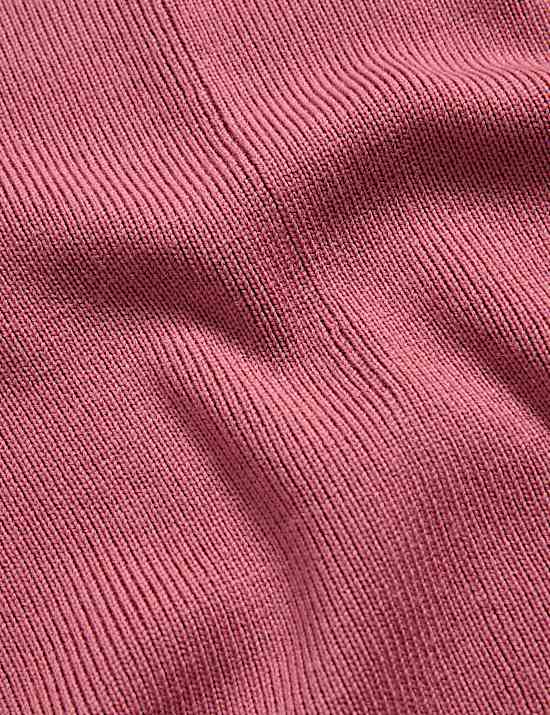 Pure Merino Wool Ribbed Funnel Neck Jumper