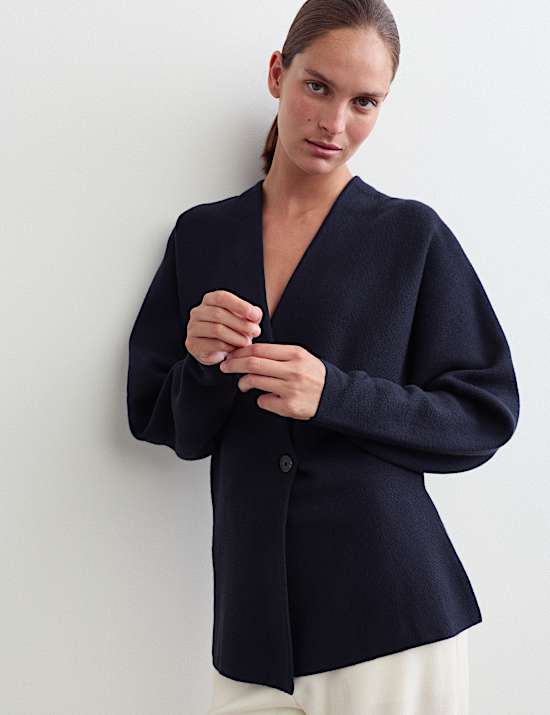 Pure Merino Wool Wrap Cardigan