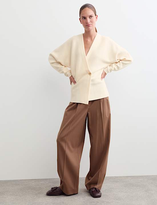 Cardigan crois&eacute; 100 % laine m&eacute;rinos