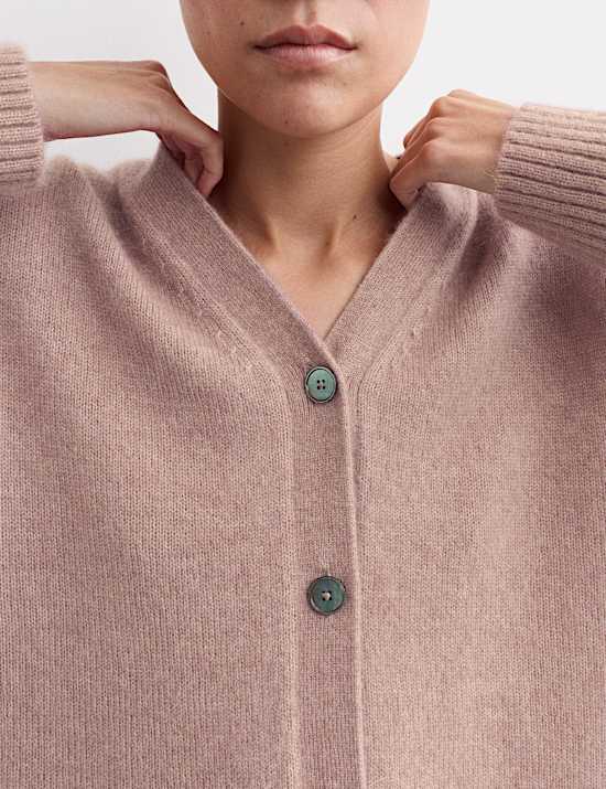 Mohair Blend V-Neck Relaxed Cardigan