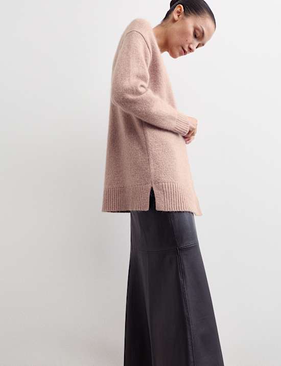 Mohair Blend V-Neck Relaxed Cardigan