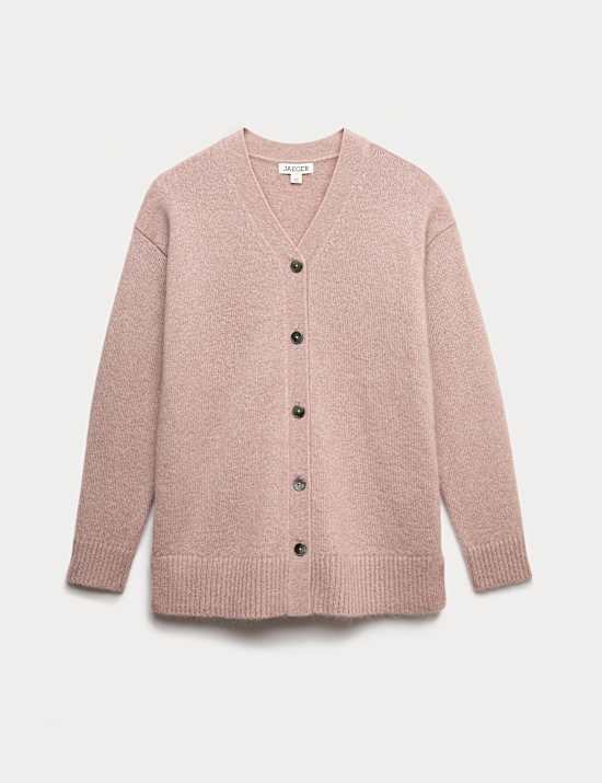 Mohair Blend V-Neck Relaxed Cardigan