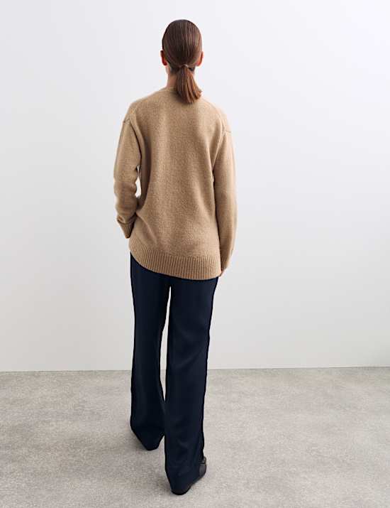 Gilet coupe décontractée en mohair mélangé à col en V