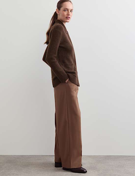 Collared Cardigan with Wool and Mohair