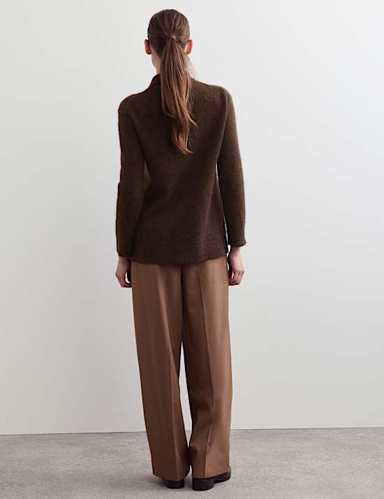 Collared Cardigan with Wool and Mohair