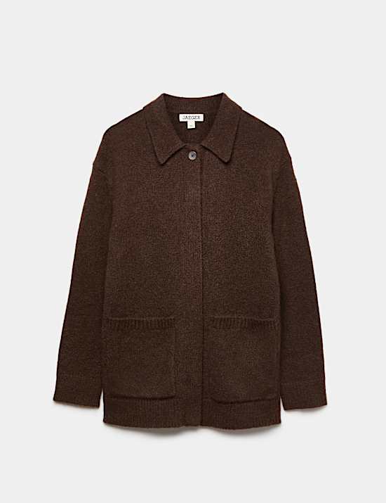 Collared Cardigan with Wool and Mohair