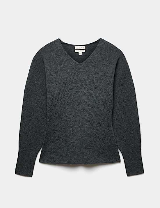 Pure Merino Wool V-Neck Fitted Jumper