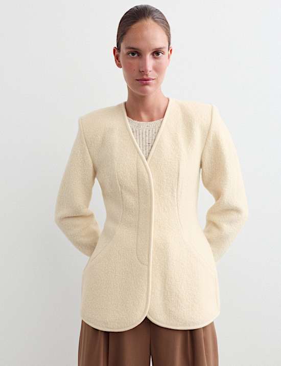 Pure Wool Waisted Slim Fit Jacket