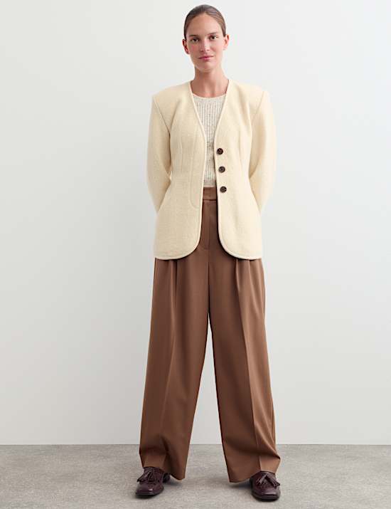 Pure Wool Waisted Slim Fit Jacket