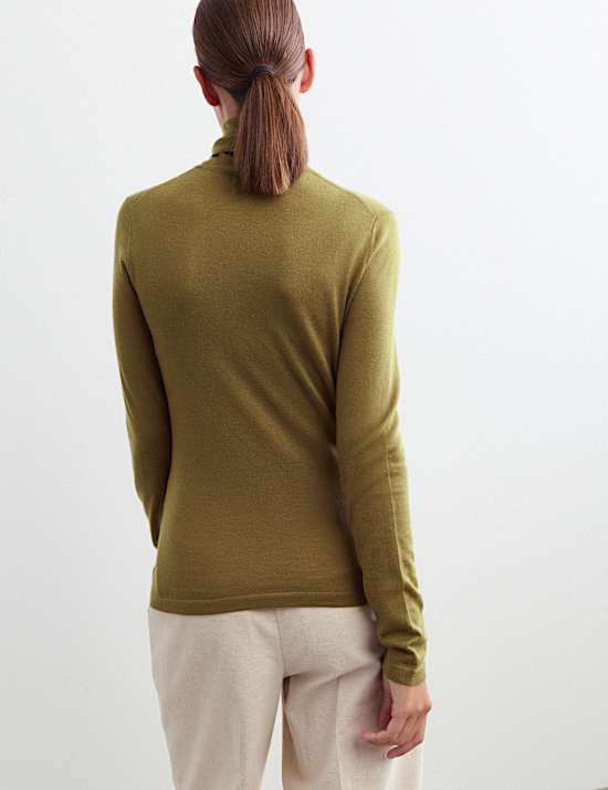 Wool with Cashmere Roll Neck Jumper