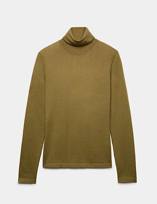 Wool with Cashmere Roll Neck Jumper