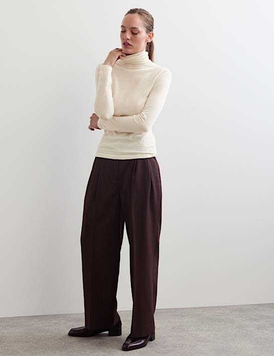 Wool with Cashmere Roll Neck Jumper