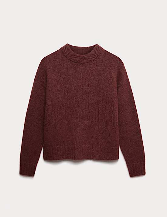 Pull en laine mohair mélangé à col cheminée