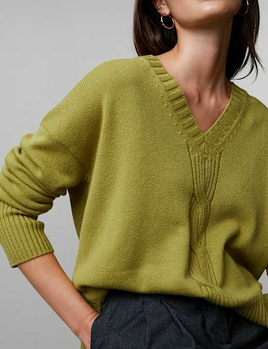 Wool Rich Cable Knit Jumper with Cashmere