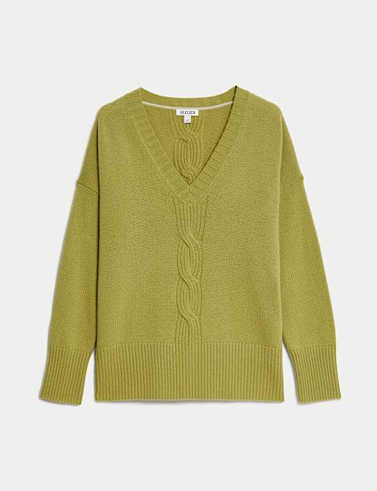 Wool Rich Cable Knit Jumper with Cashmere