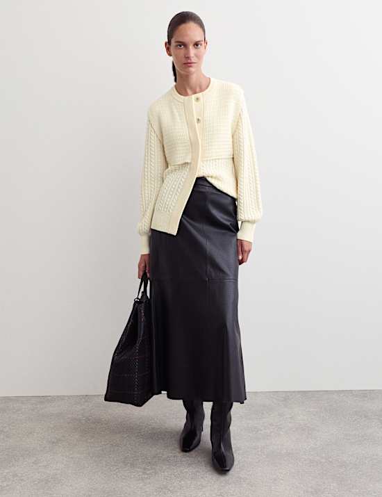 Gilet 100 % laine de mérinos à maille torsadée