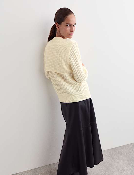 Gilet 100 % laine de mérinos à maille torsadée