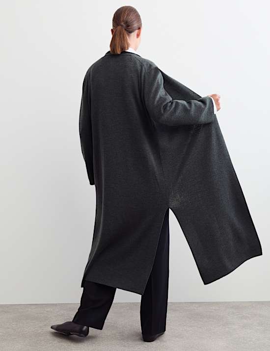 Pure Merino Wool V-Neck Longline Cardigan