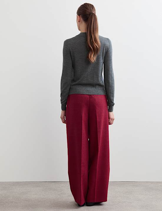 Wool with Cashmere Button Front Cardigan