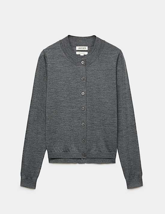 Wool with Cashmere Button Front Cardigan