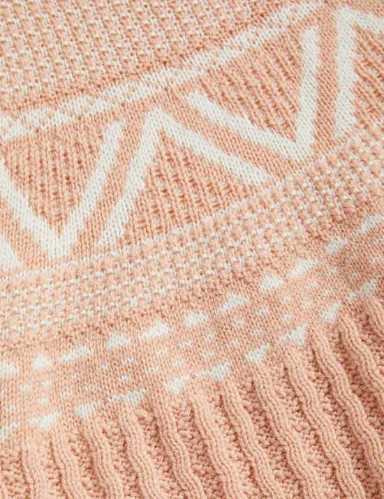 Su&eacute;ter de cuello chimenea Fair Isle 100% lana Lambswool